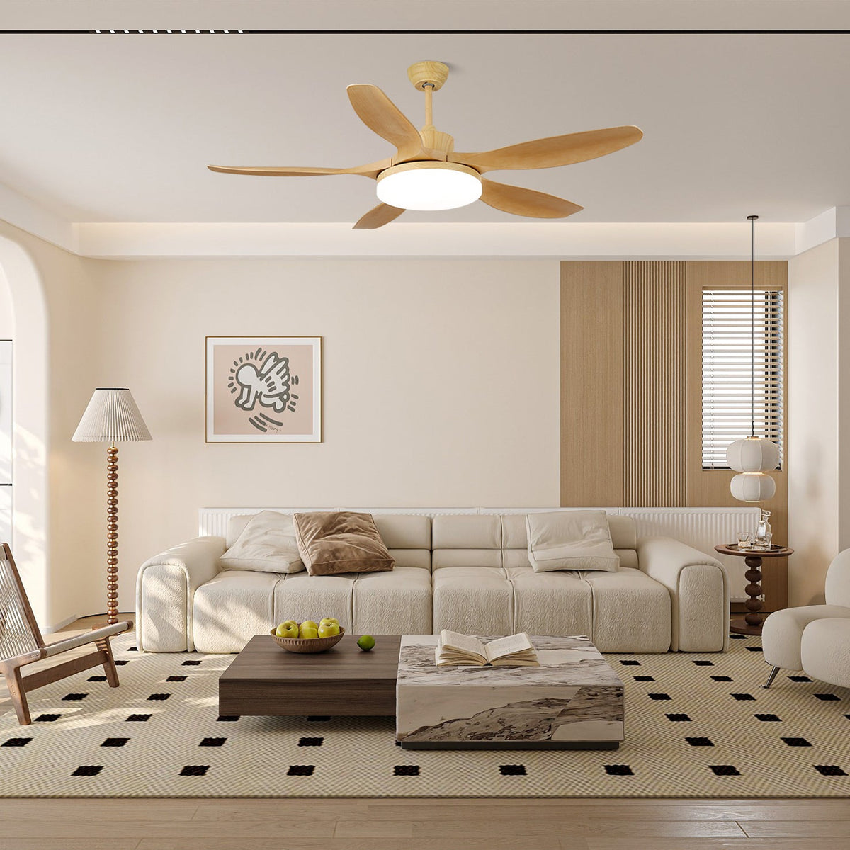 Keltis Ceiling Fan Light with LED and Remote – 48" or 52"