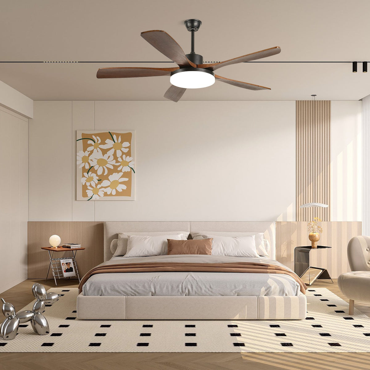 Keltis Ceiling Fan Light with LED and Remote – 48" or 52"