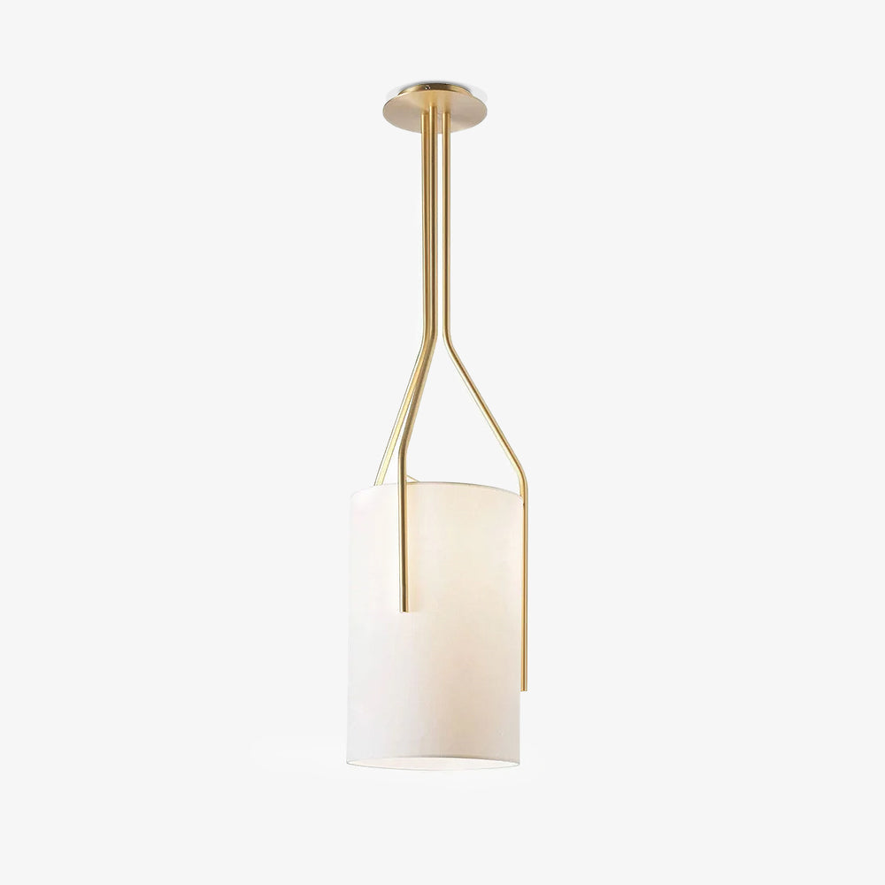 Arborescence Brass Linen Chandelier – Modern Minimalist Pendant for Dining and Foyer