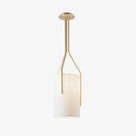 Arborescence Brass Linen Chandelier – Modern Minimalist Pendant for Dining and Foyer