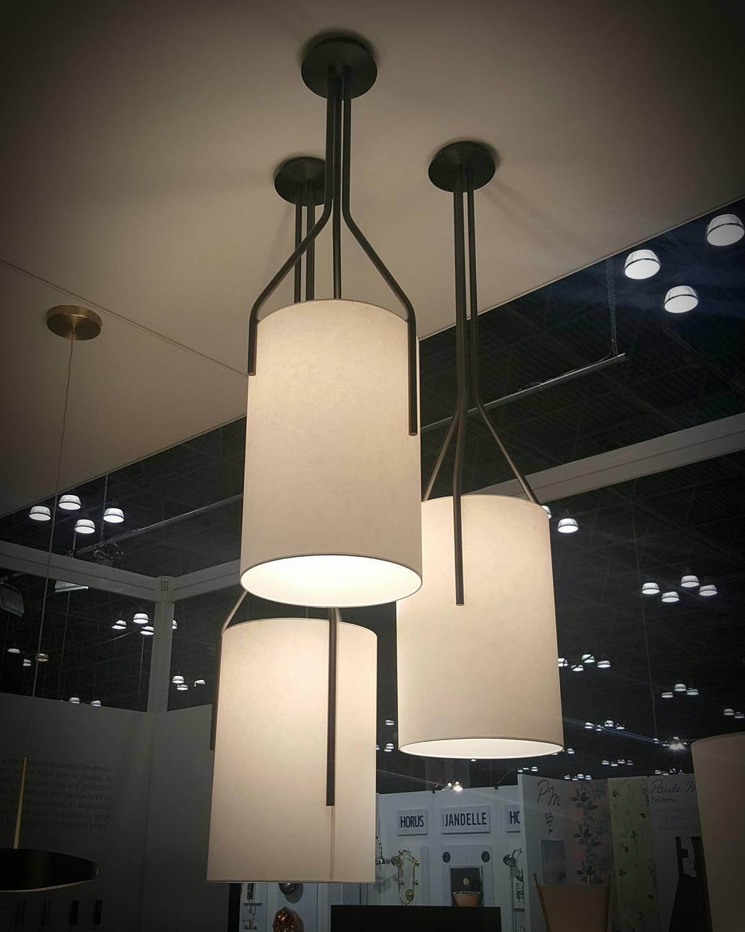 Arborescence Brass Linen Chandelier – Modern Minimalist Pendant for Dining and Foyer