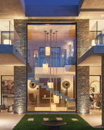 Arborescence Brass Linen Chandelier – Modern Minimalist Pendant for Dining and Foyer