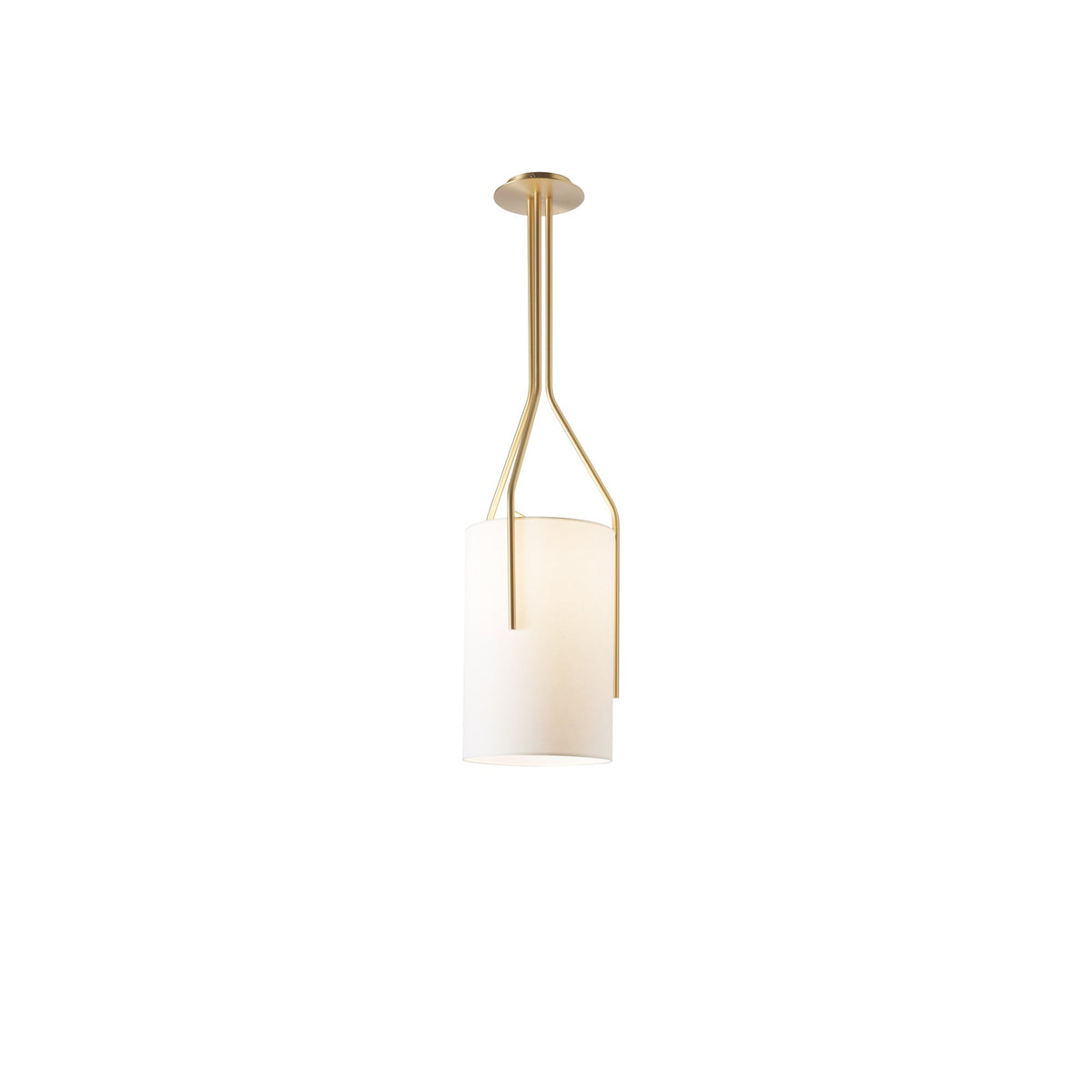 Arborescence Brass Linen Chandelier – Modern Minimalist Pendant for Dining and Foyer