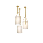 Arborescence Brass Linen Chandelier – Modern Minimalist Pendant for Dining and Foyer