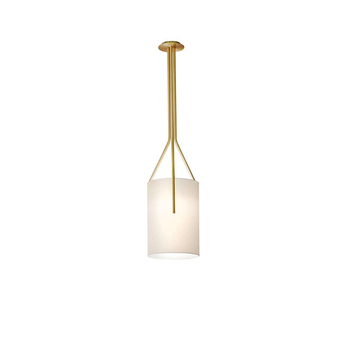 Arborescence Brass Linen Chandelier – Modern Minimalist Pendant for Dining and Foyer