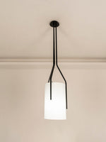 Arborescence Brass Linen Chandelier – Modern Minimalist Pendant for Dining and Foyer