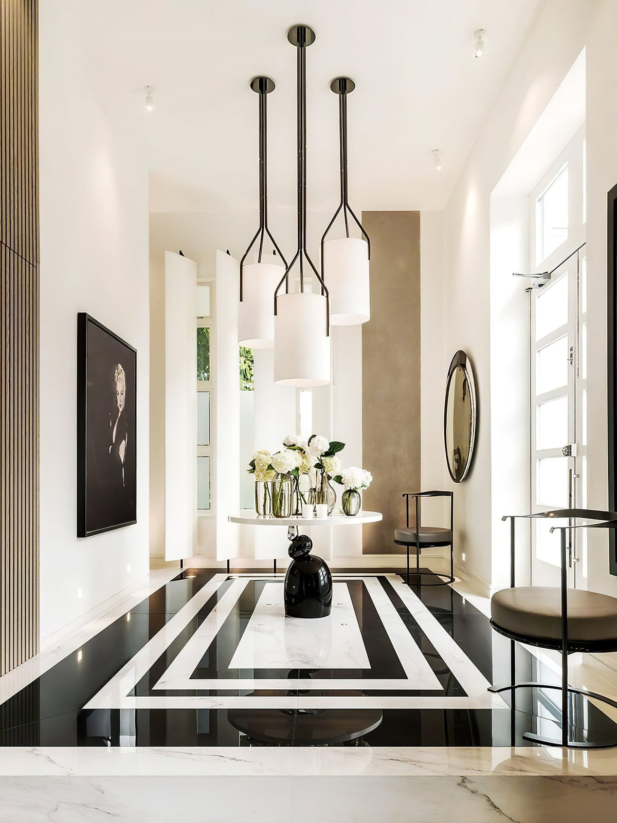 Arborescence Brass Linen Chandelier – Modern Minimalist Pendant for Dining and Foyer