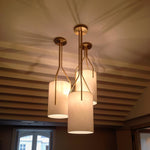 Arborescence Brass Linen Chandelier – Modern Minimalist Pendant for Dining and Foyer