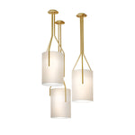 Arborescence Brass Linen Chandelier – Modern Minimalist Pendant for Dining and Foyer