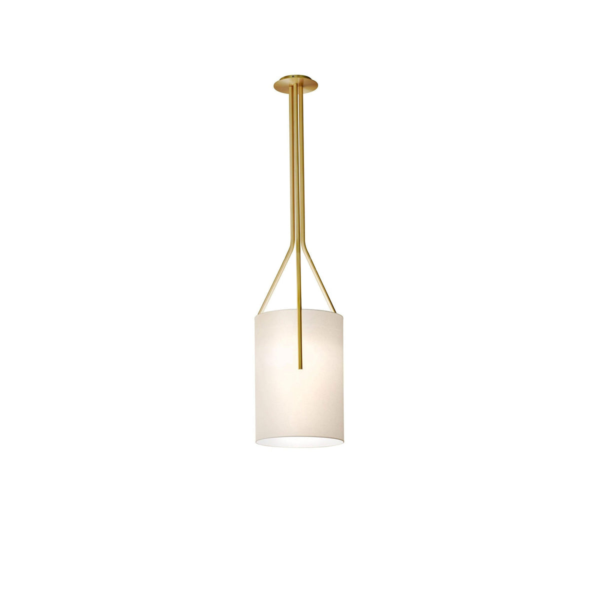 Arborescence Brass Linen Chandelier – Modern Minimalist Pendant for Dining and Foyer