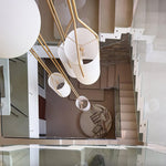 Arborescence Brass Linen Chandelier – Modern Minimalist Pendant for Dining and Foyer