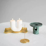 Arc Pillar Marble Candle Holder – Sculptural Tabletop Accent