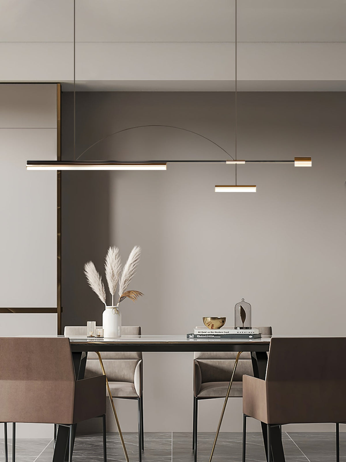 Arc Horizon Linear LED Island Pendant Light for Modern Interiors