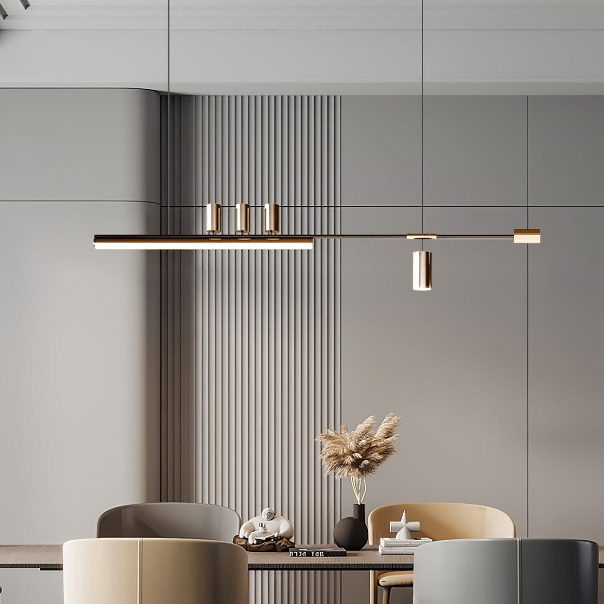 Arc Horizon Linear LED Island Pendant Light for Modern Interiors