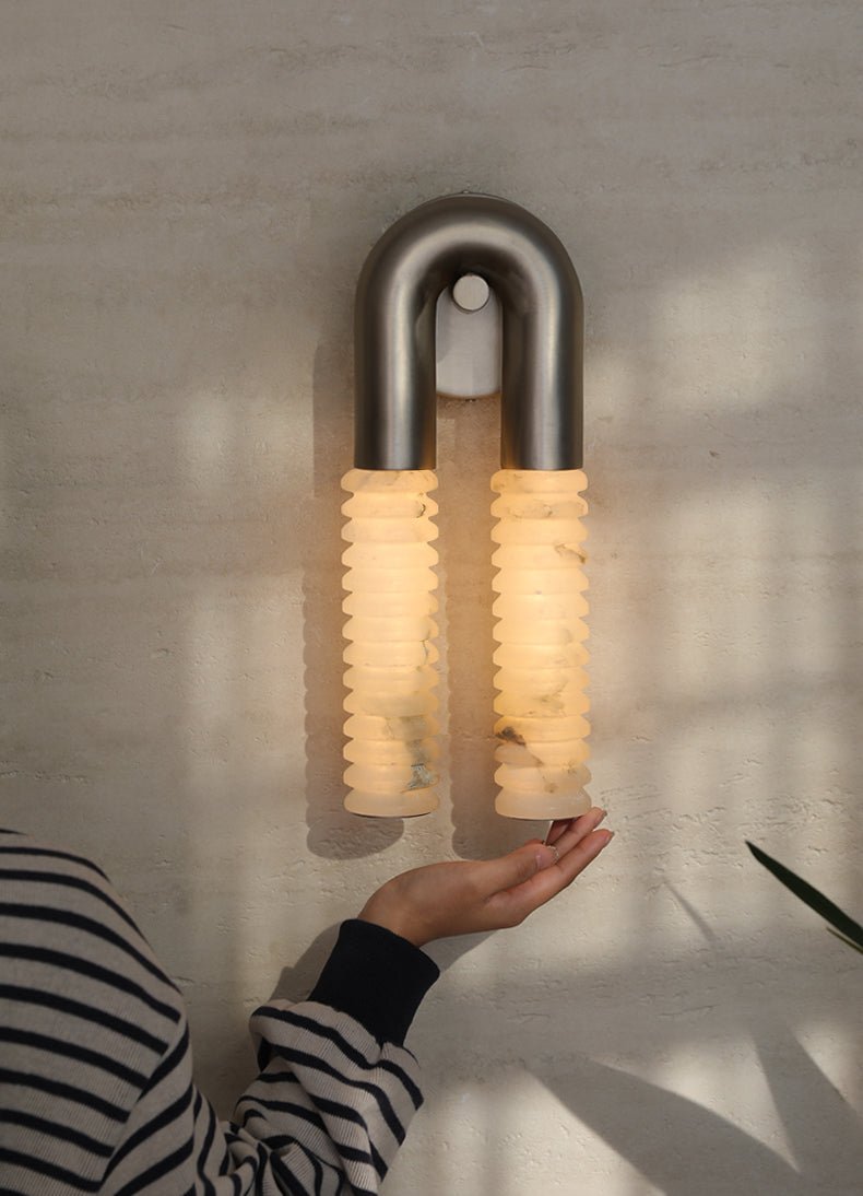 Arc Ridge Alabaster Wall Sconce – Modern LED Wall Light