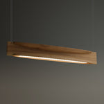 Arcadia Wave Linear Wood LED Pendant Light for Dining Room and Kitchen Island