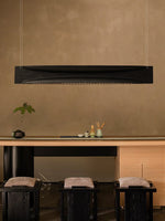 Arcadia Wave Linear Wood LED Pendant Light for Dining Room and Kitchen Island