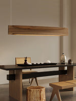 Arcadia Wave Linear Wood LED Pendant Light for Dining Room and Kitchen Island