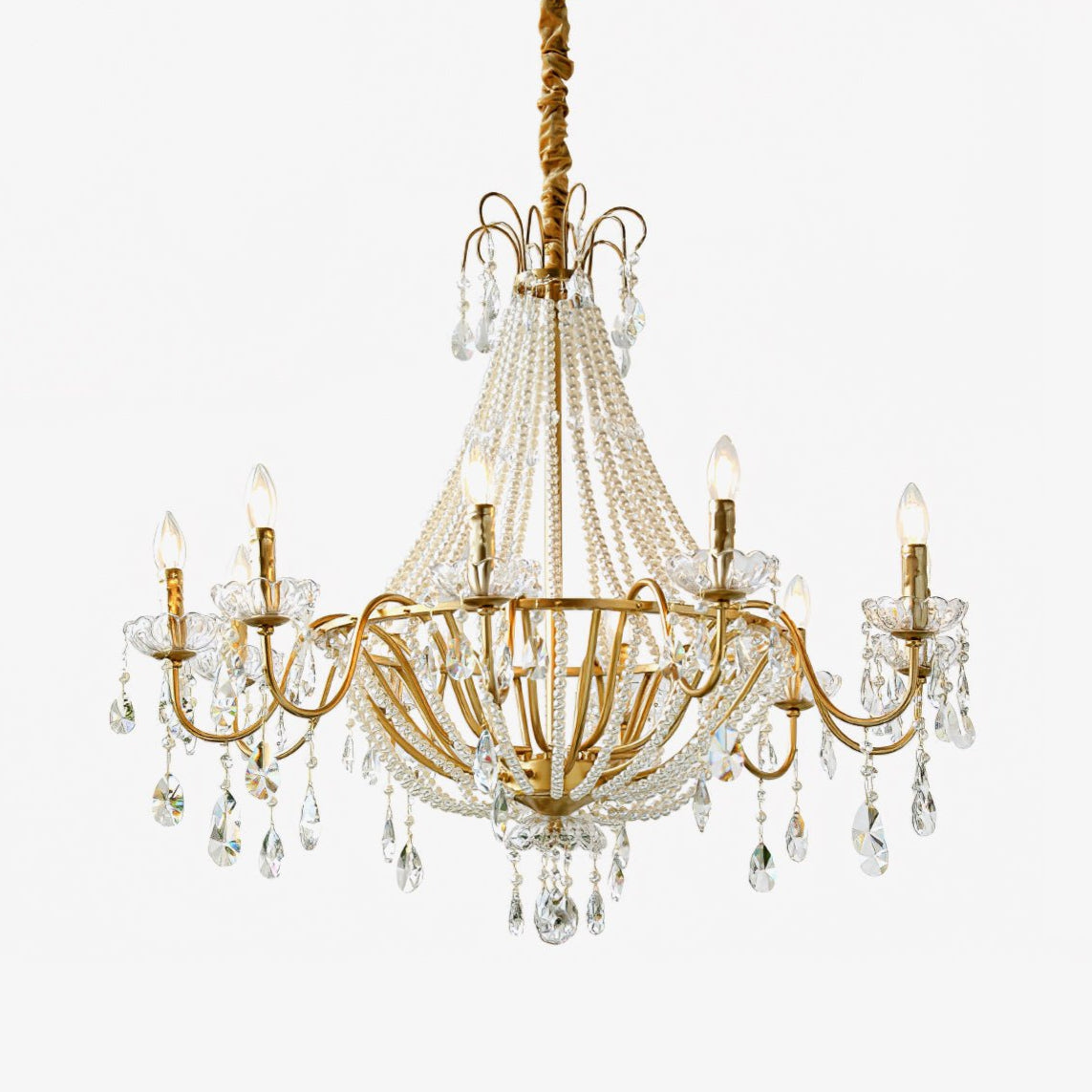 Arcadia Gold Crystal Chandelier – Modern Designer Ceiling Light for Elegant Interiors