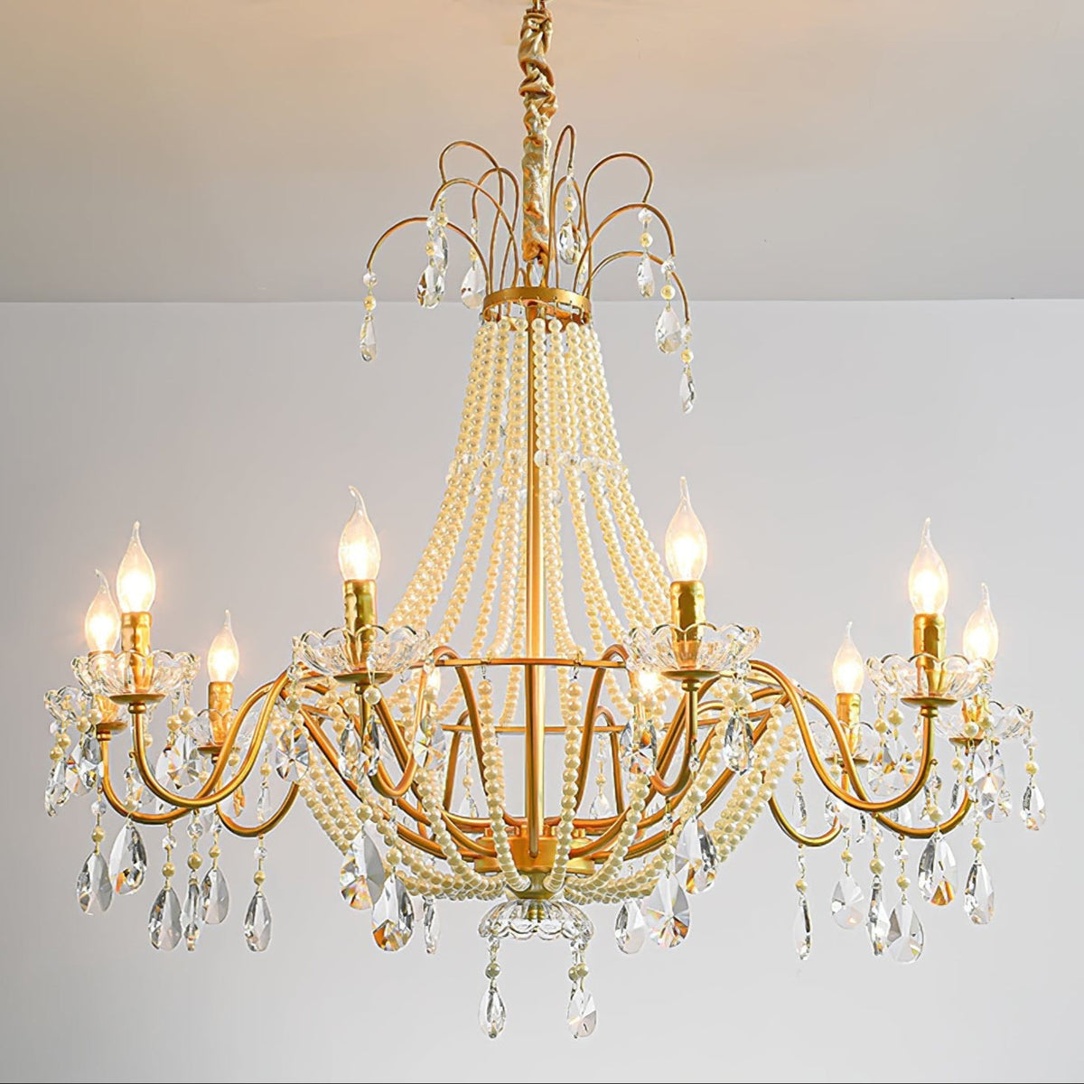 Arcadia Gold Crystal Chandelier – Modern Designer Ceiling Light for Elegant Interiors