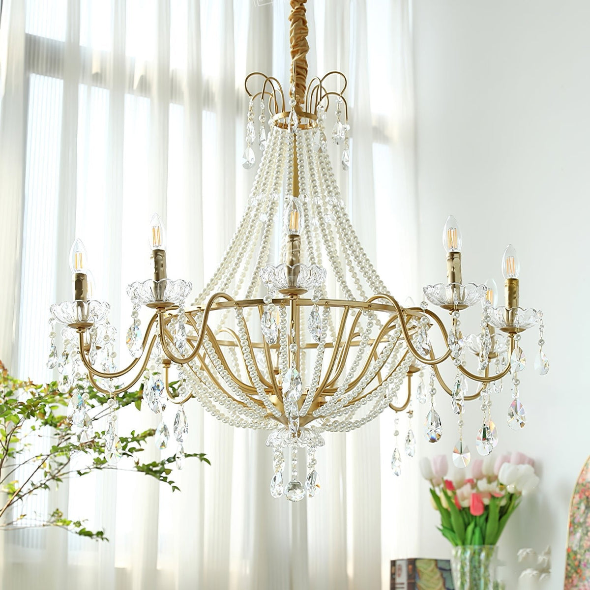Arcadia Gold Crystal Chandelier – Modern Designer Ceiling Light for Elegant Interiors