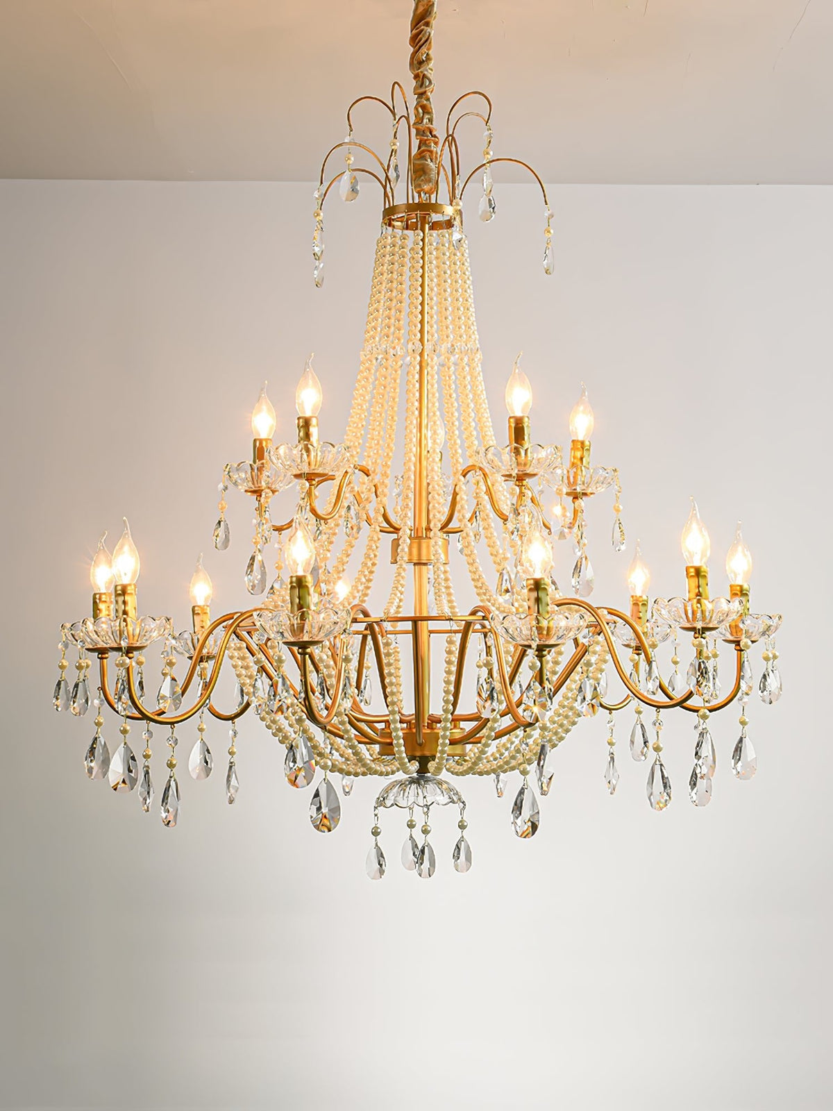 Arcadia Gold Crystal Chandelier – Modern Designer Ceiling Light for Elegant Interiors