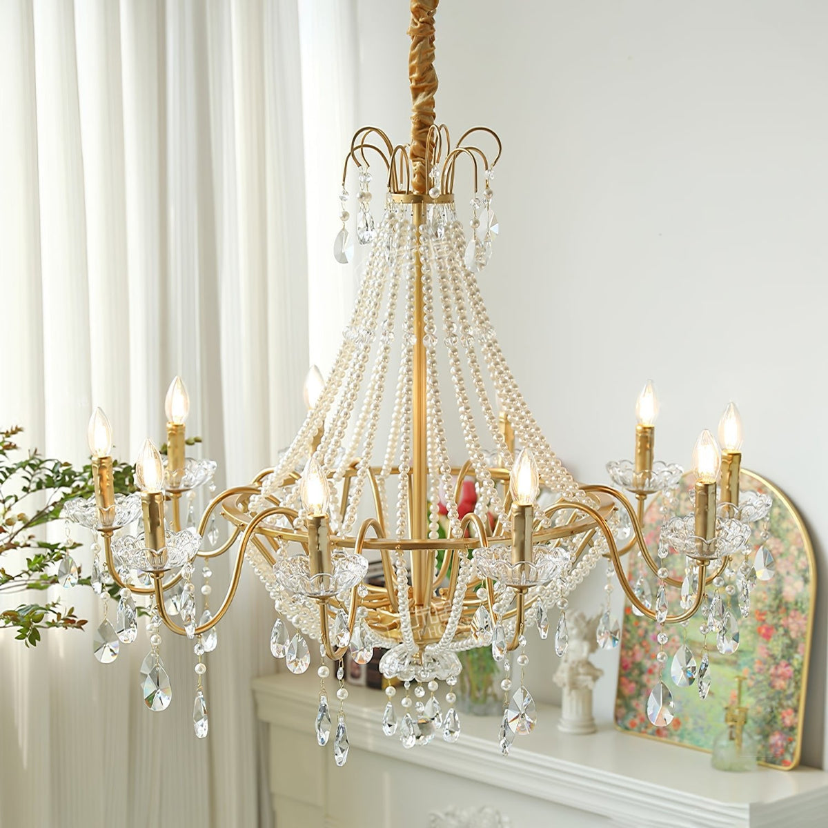 Arcadia Gold Crystal Chandelier – Modern Designer Ceiling Light for Elegant Interiors
