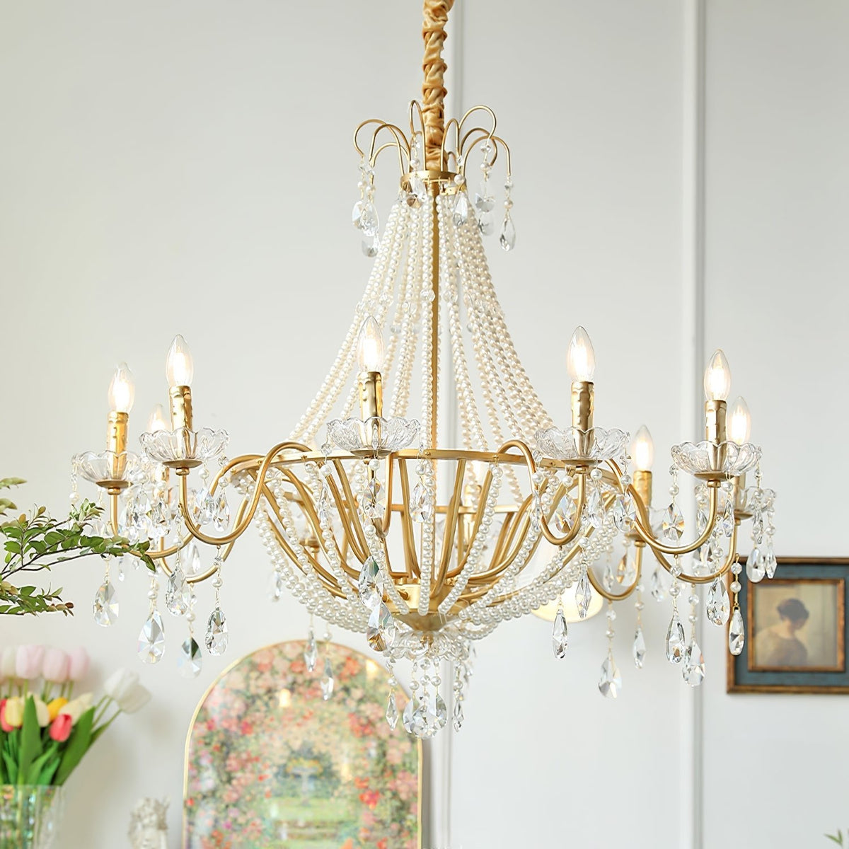 Arcadia Gold Crystal Chandelier – Modern Designer Ceiling Light for Elegant Interiors