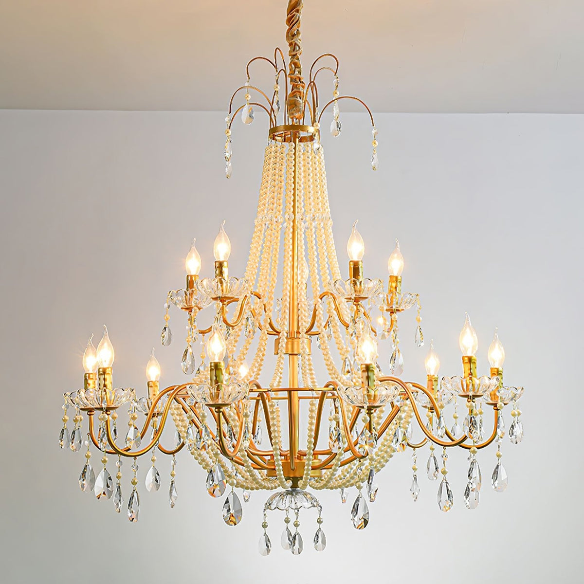 Arcadia Gold Crystal Chandelier – Modern Designer Ceiling Light for Elegant Interiors