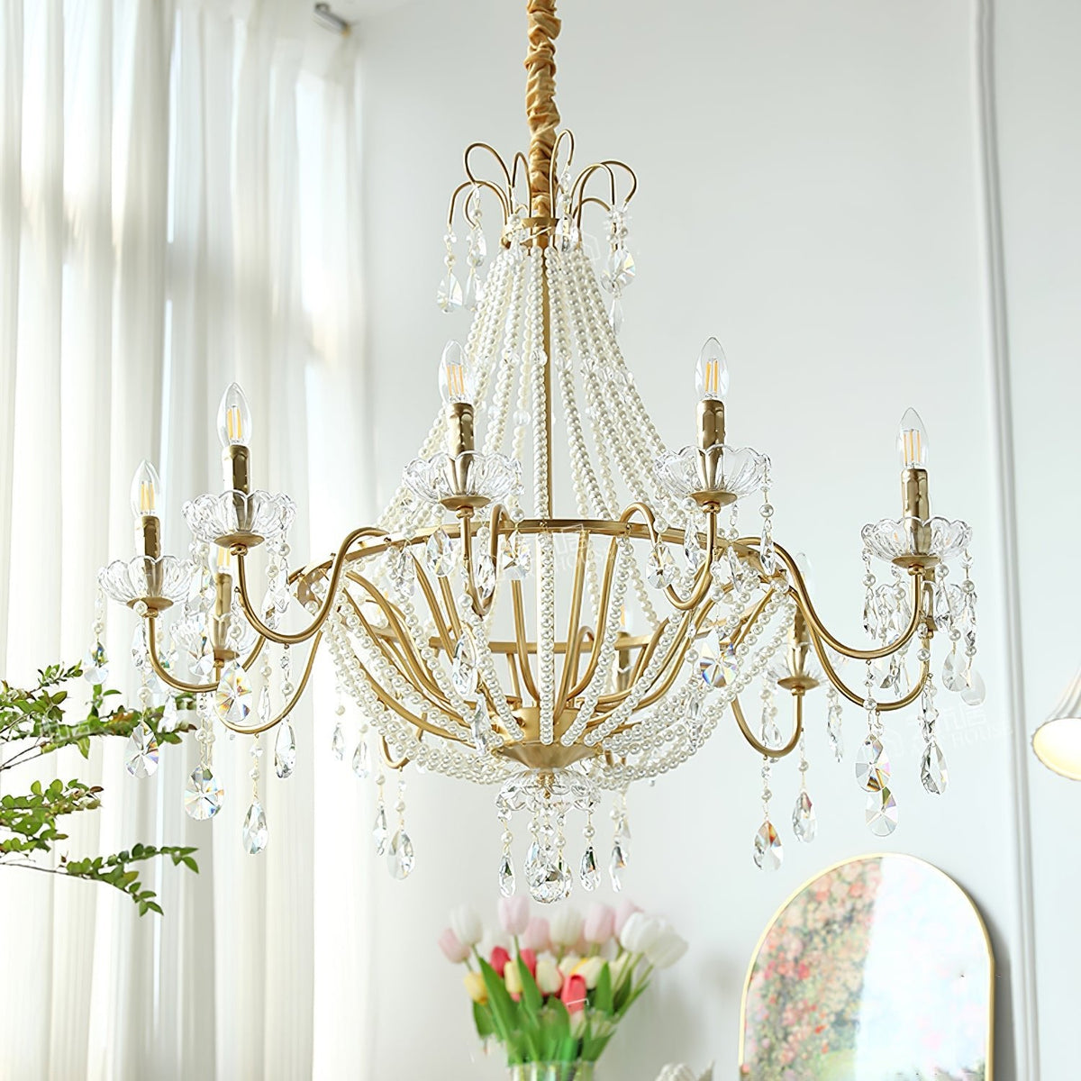 Arcadia Gold Crystal Chandelier – Modern Designer Ceiling Light for Elegant Interiors