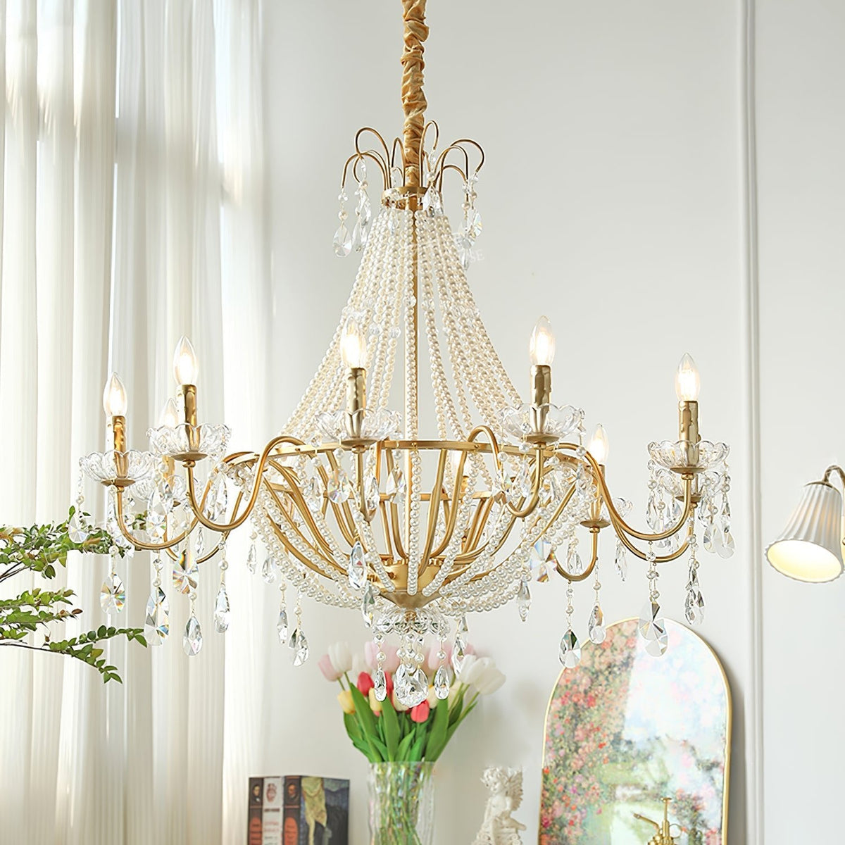 Arcadia Gold Crystal Chandelier – Modern Designer Ceiling Light for Elegant Interiors