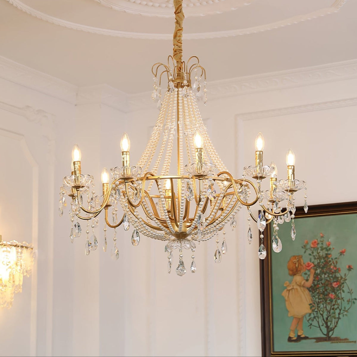 Arcadia Gold Crystal Chandelier – Modern Designer Ceiling Light for Elegant Interiors