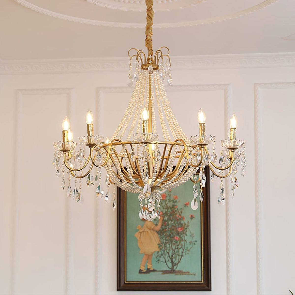 Arcadia Gold Crystal Chandelier – Modern Designer Ceiling Light for Elegant Interiors