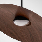 Arcadian Wood Grain Dome Pendant Light with Integrated LED