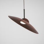 Arcadian Wood Grain Dome Pendant Light with Integrated LED