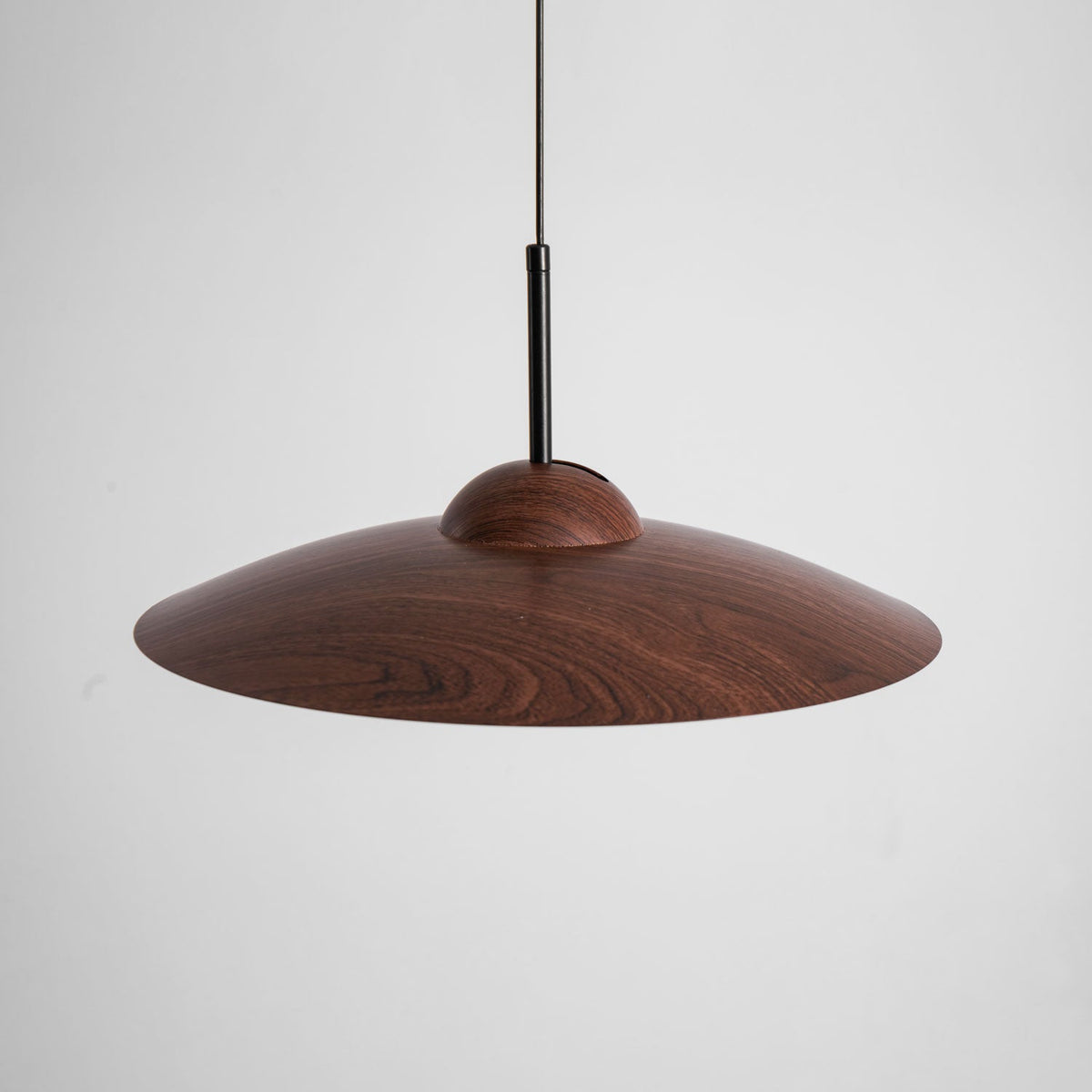 Arcadian Wood Grain Dome Pendant Light with Integrated LED