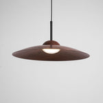 Arcadian Wood Grain Dome Pendant Light with Integrated LED