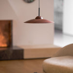 Arcadian Wood Grain Dome Pendant Light with Integrated LED