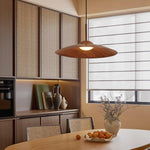 Arcadian Wood Grain Dome Pendant Light with Integrated LED