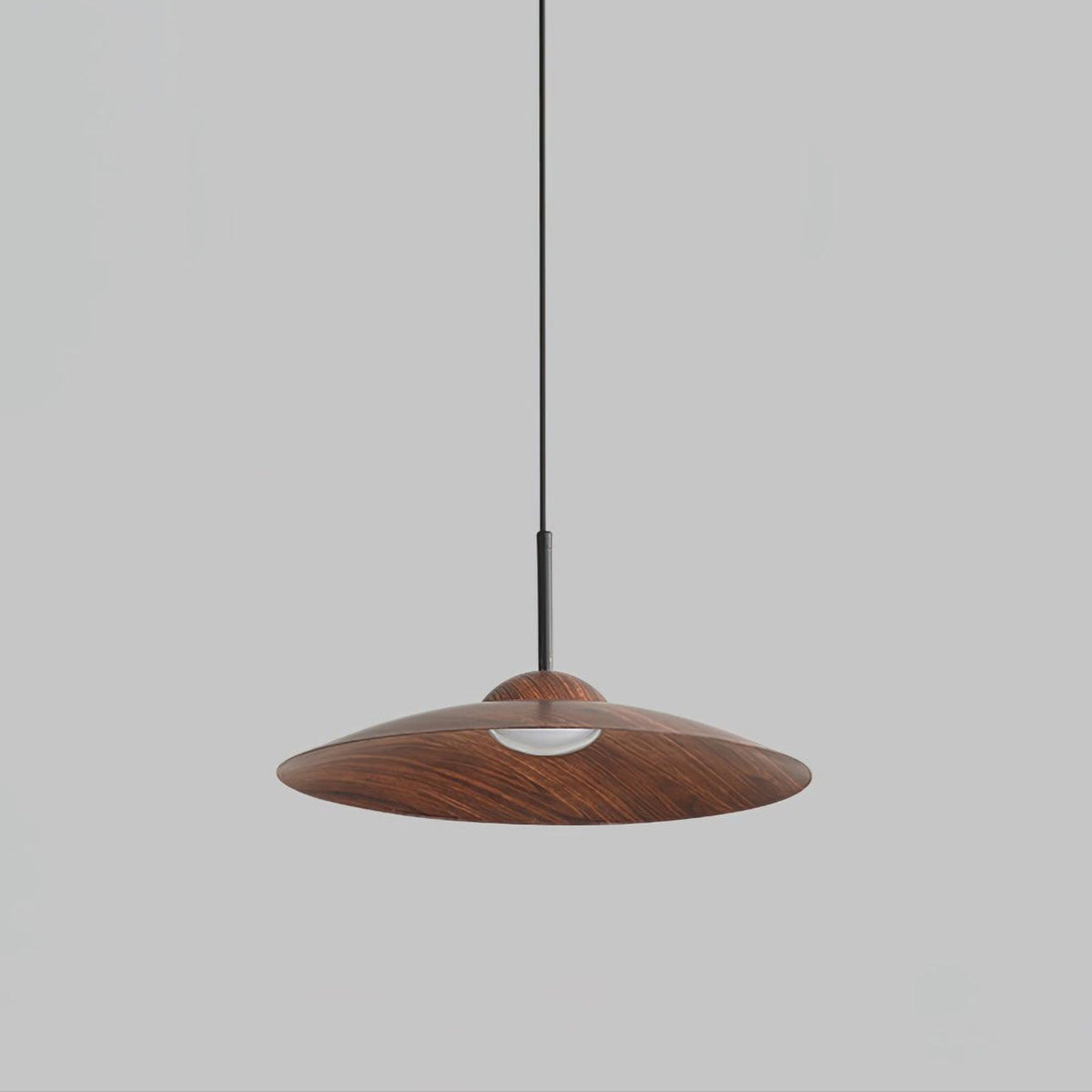 Arcadian Wood Grain Dome Pendant Light with Integrated LED