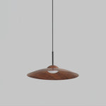 Arcadian Wood Grain Dome Pendant Light with Integrated LED