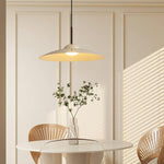 Arcadian Wood Grain Dome Pendant Light with Integrated LED