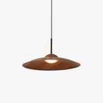 Arcadian Wood Grain Dome Pendant Light with Integrated LED