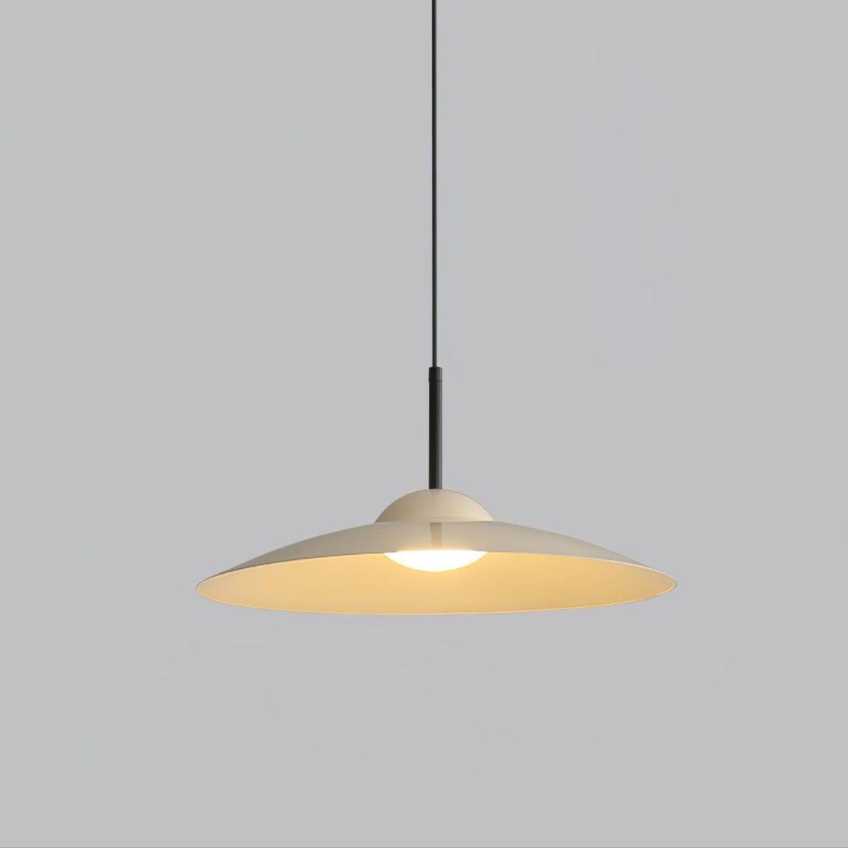 Arcadian Wood Grain Dome Pendant Light with Integrated LED