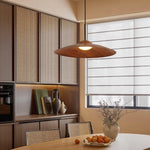 Arcadian Wood Grain Dome Pendant Light with Integrated LED