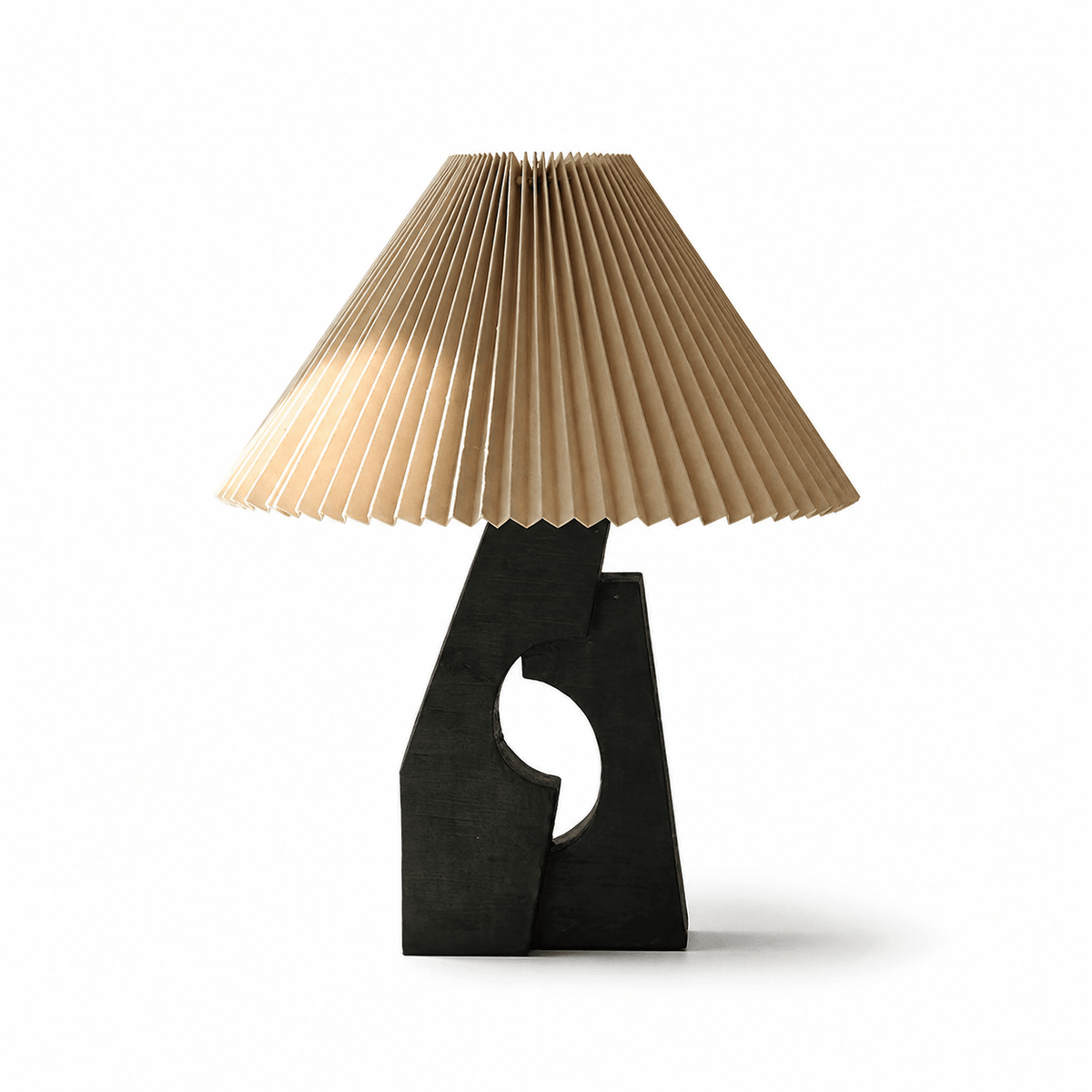 Arch Form Pleated Table Lamp – Sculptural Fabric Shade for Modern Interiors