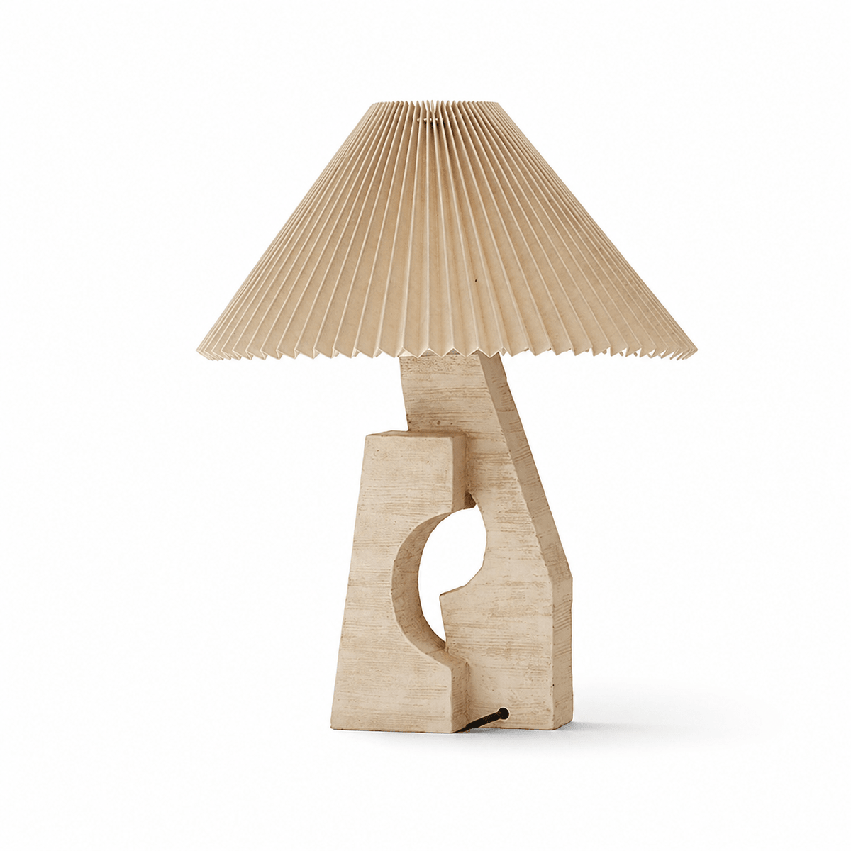 Arch Form Pleated Table Lamp – Sculptural Fabric Shade for Modern Interiors
