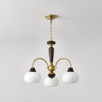 Arched Globe Chandelier Modern Wood Metal Glass Pendant Light