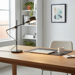 Arclen Adjustable Table Lamp in Stainless Steel with Gold Shade