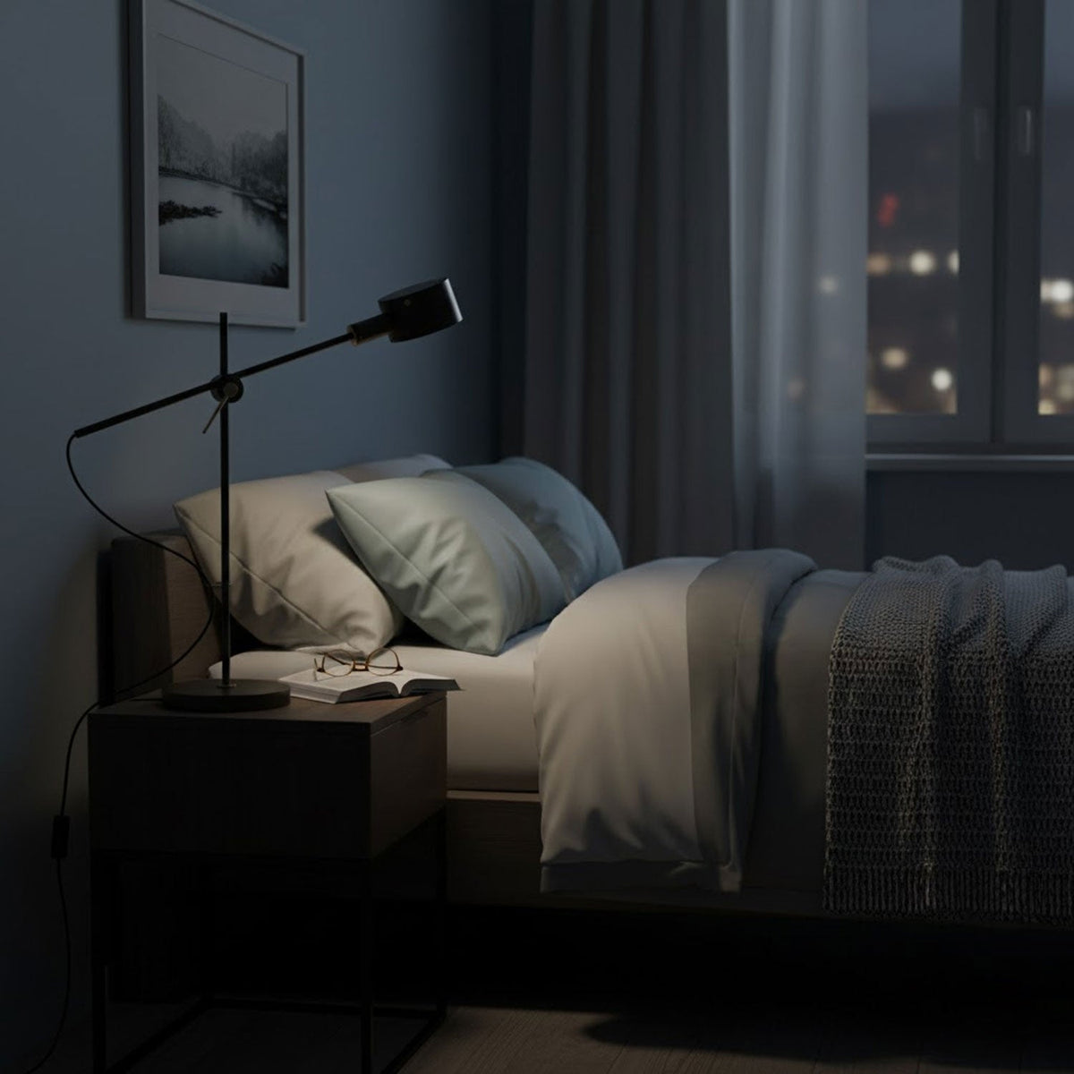 Arclen Adjustable Table Lamp in Stainless Steel with Gold Shade